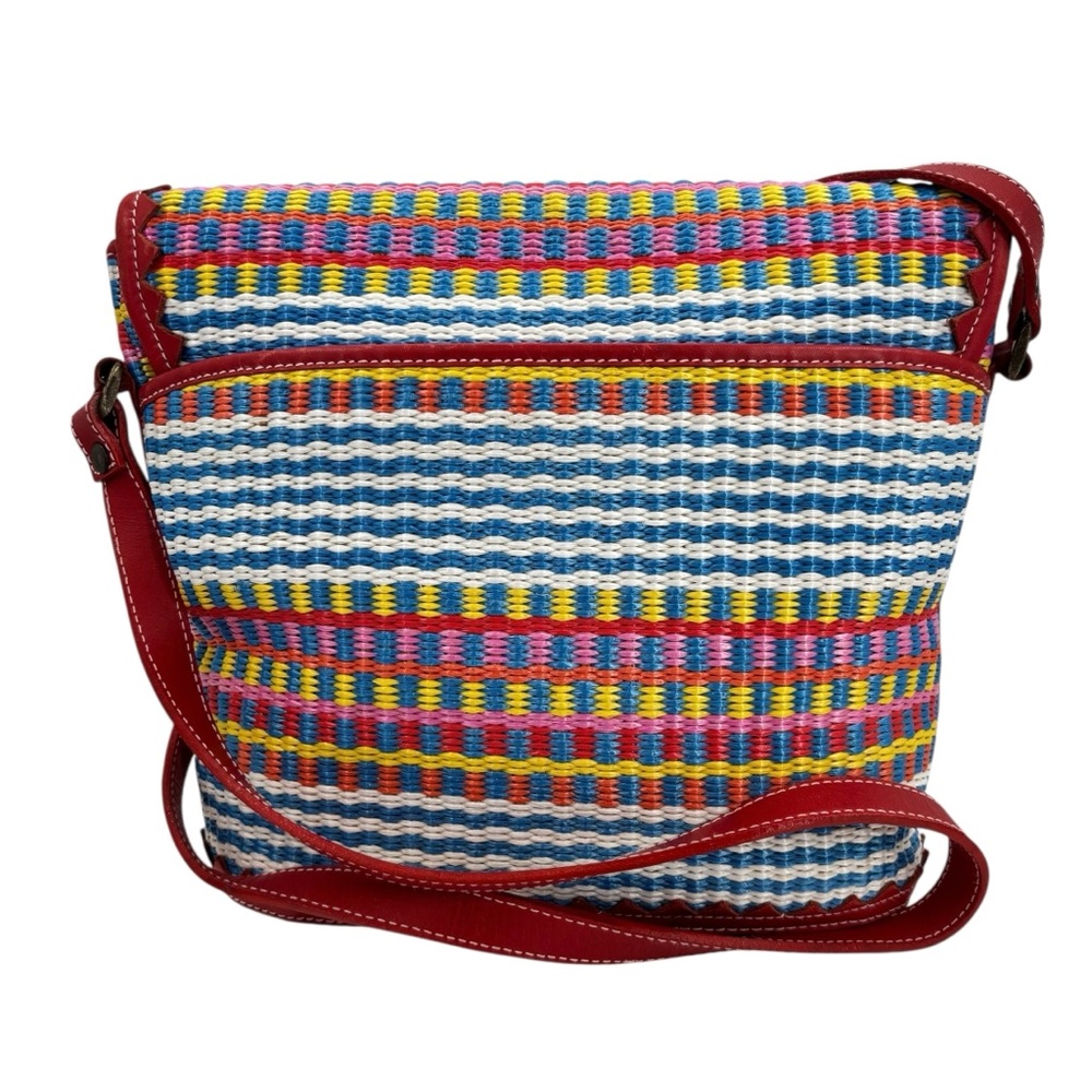 Esprit Vibrant Multicolor Striped Flap Shoulder Crossbody Bag - Picture 4 of 8